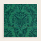 Triceratops Damask - Teal Wood Wall Art Gallery Image 1