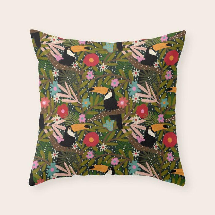 Toucan - Jungle  Throw Pillow Gallery Image 6