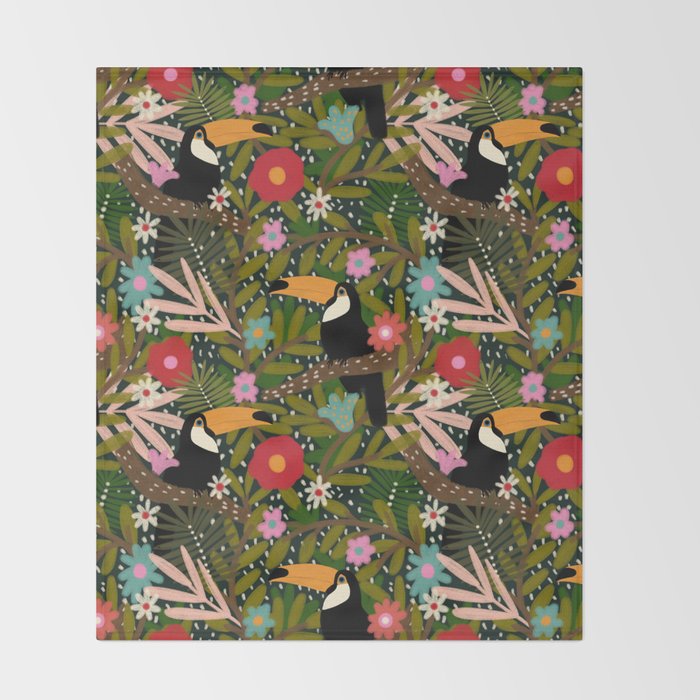 Toucan - Jungle  Throw Blanket Gallery Image 2