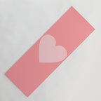 Cute Blush Pink Heart Minimal Pastel Yoga Mat Gallery Image 1