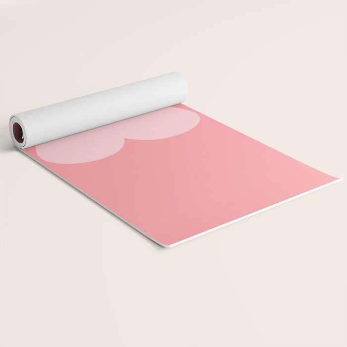 Cute Blush Pink Heart Minimal Pastel Yoga Mat Gallery Image 2