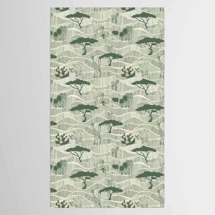 Wildlife Safari Savannah green Tablecloth Gallery Image 2
