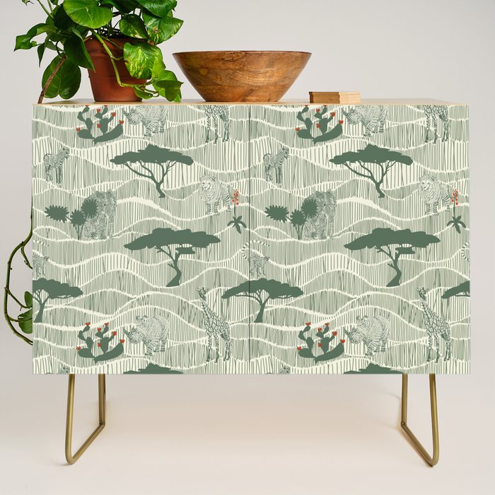 Wildlife Safari Savannah green Credenza Gallery Image 1