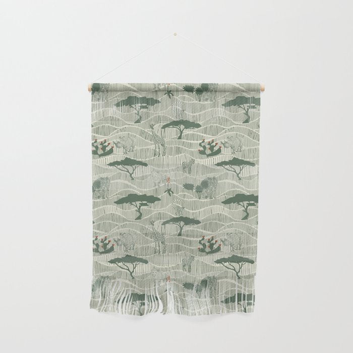 Wildlife Safari Savannah green Wall Hanging Gallery Image 1