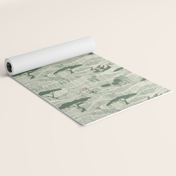 Wildlife Safari Savannah green Yoga Mat Gallery Image 2