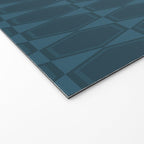 Mid Century Modern Dark Blue Gray Geometric Hexad Pattern Welcome Mat Gallery Image 2