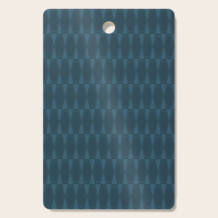 Mid Century Modern Dark Blue Gray Geometric Hexad Pattern Cutting Board Gallery Image 1