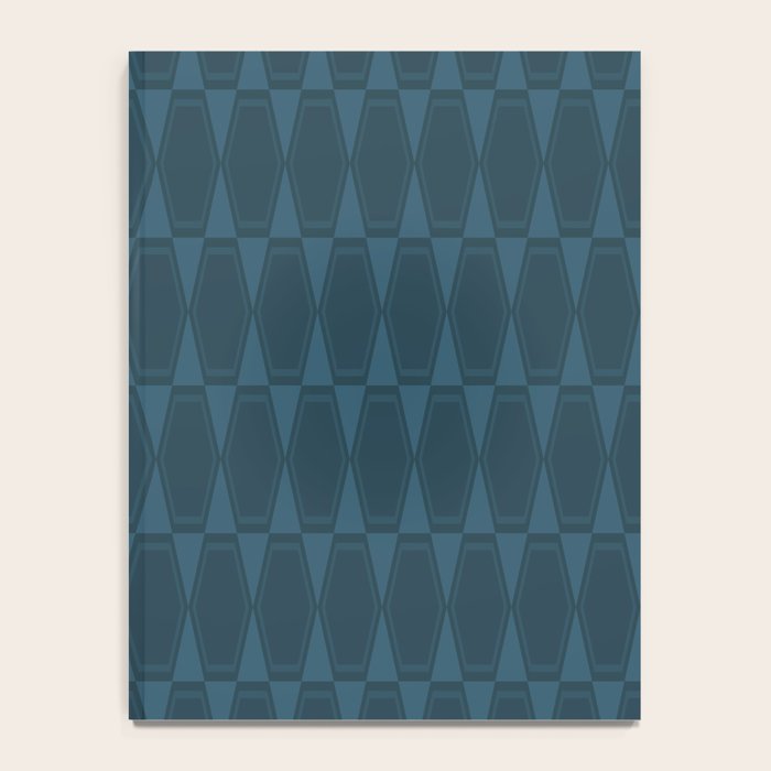 Mid Century Modern Dark Blue Gray Geometric Hexad Pattern Notebook Gallery Image 4