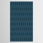Mid Century Modern Dark Blue Gray Geometric Hexad Pattern Tablecloth Gallery Image 2