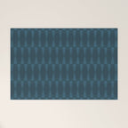 Mid Century Modern Dark Blue Gray Geometric Hexad Pattern Welcome Mat Gallery Image 1
