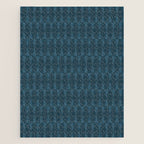 Mid Century Modern Dark Blue Gray Geometric Hexad Pattern Jigsaw Puzzle Gallery Image 1