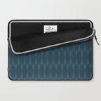 Mid Century Modern Dark Blue Gray Geometric Hexad Pattern Laptop Sleeve Gallery Image 2