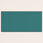 Deep Teal Blue Green Solid Color Desk Mat Gallery Image 3
