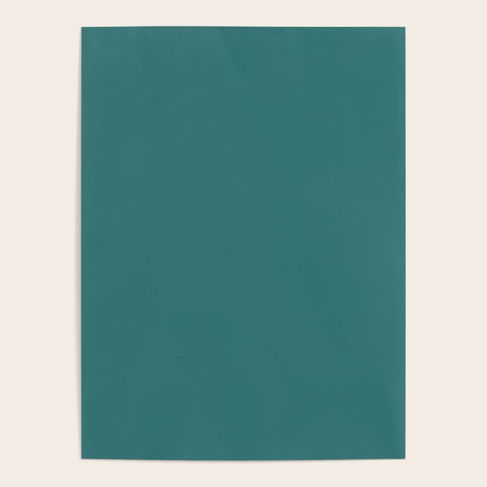 Deep Teal Blue Green Solid Color Poster Gallery Image 1