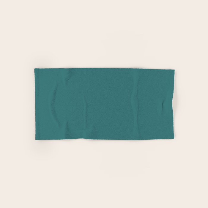 Deep Teal Blue Green Solid Color Bath Towel Gallery Image 1