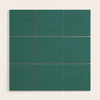 Deep Teal Blue Green Solid Color Wood Wall Art Gallery Image 1