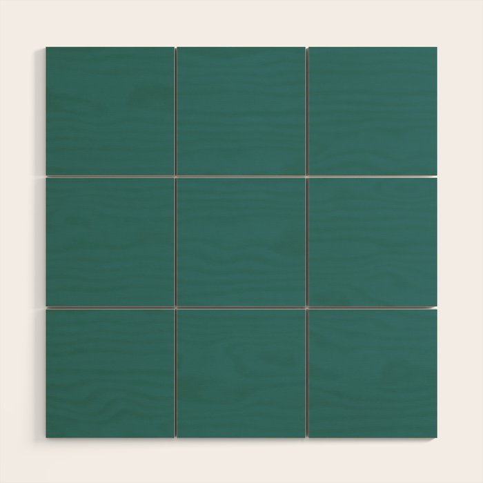 Deep Teal Blue Green Solid Color Wood Wall Art Gallery Image 1