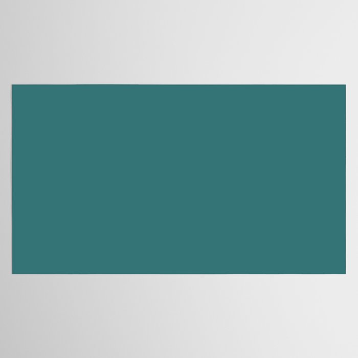 Deep Teal Blue Green Solid Color Tablecloth Gallery Image 2
