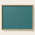 Deep Teal Blue Green Solid Color Serving Tray Gallery Image 1