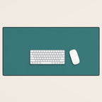 Deep Teal Blue Green Solid Color Desk Mat Gallery Image 1