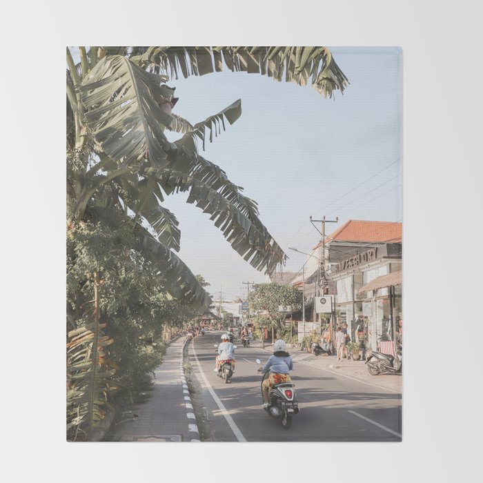 Tropical Road On Bali Island Art Print | Summer Holiday Photo | Digital Indonesia Travel Photography Throw Blanket Gallery Image 2