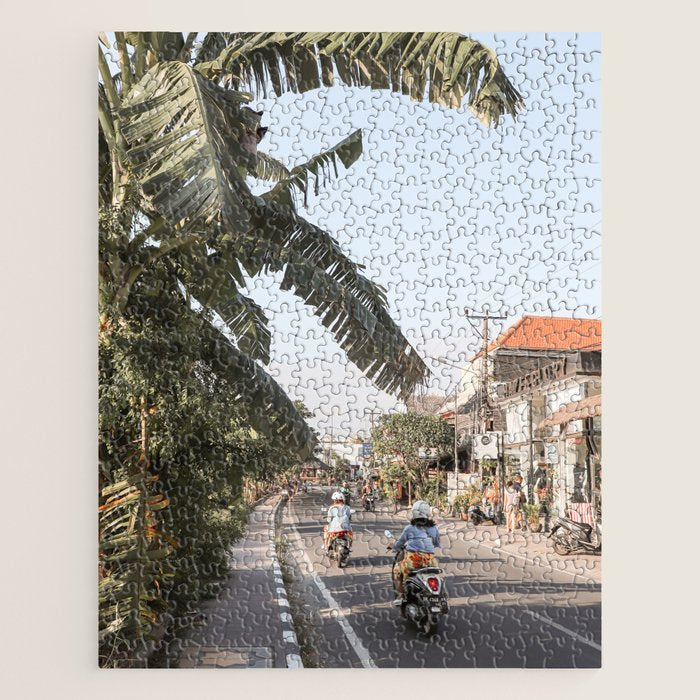 Tropical Road On Bali Island Art Print | Summer Holiday Photo | Digital Indonesia Travel Photography Jigsaw Puzzle Gallery Image 1