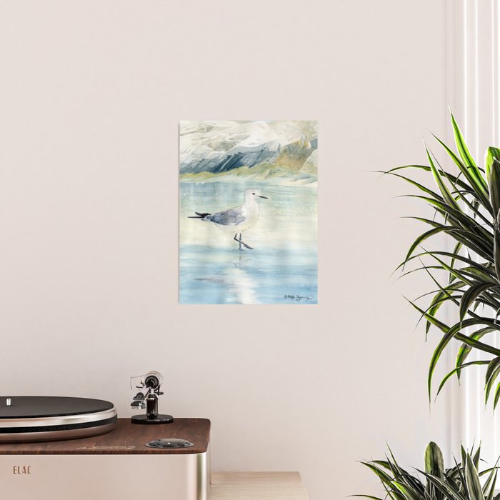 Seagull on the beach Poster Gallery Image 2