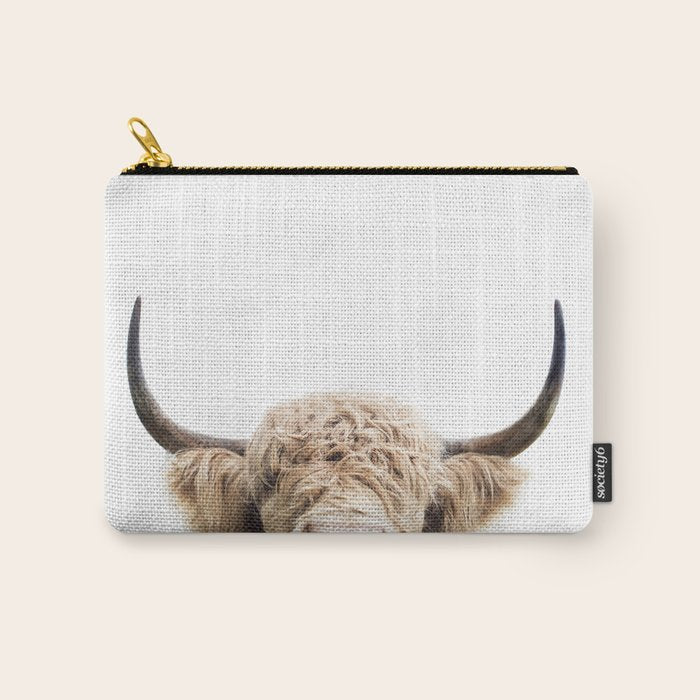 Peeking Highland Cow Carry All Pouch Gallery Image 1