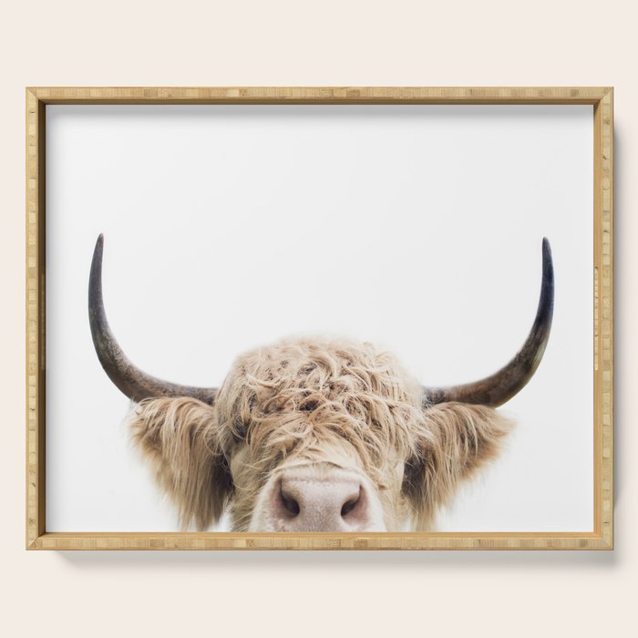 Peeking Highland Cow Serving Tray Gallery Image 1