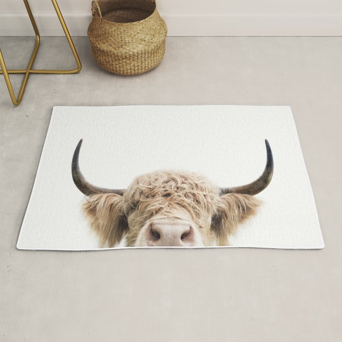 Peeking Highland Cow Rug Gallery Image 1