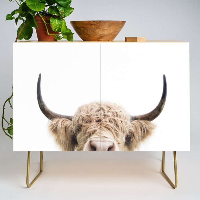 Peeking Highland Cow Credenza Gallery Image 1