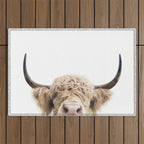 Peeking Highland Cow Outdoor Rug Gallery Image 1