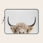 Peeking Highland Cow Laptop Sleeve Gallery Image 1