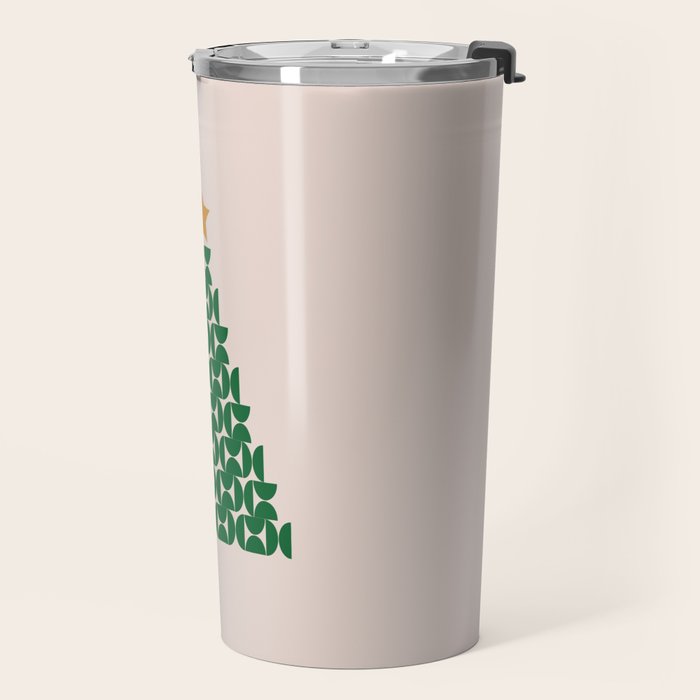 Winter Market | 05 - Festive Christmas Tree Green And Neutral Modern Holiday Travel Mug Gallery Image 2