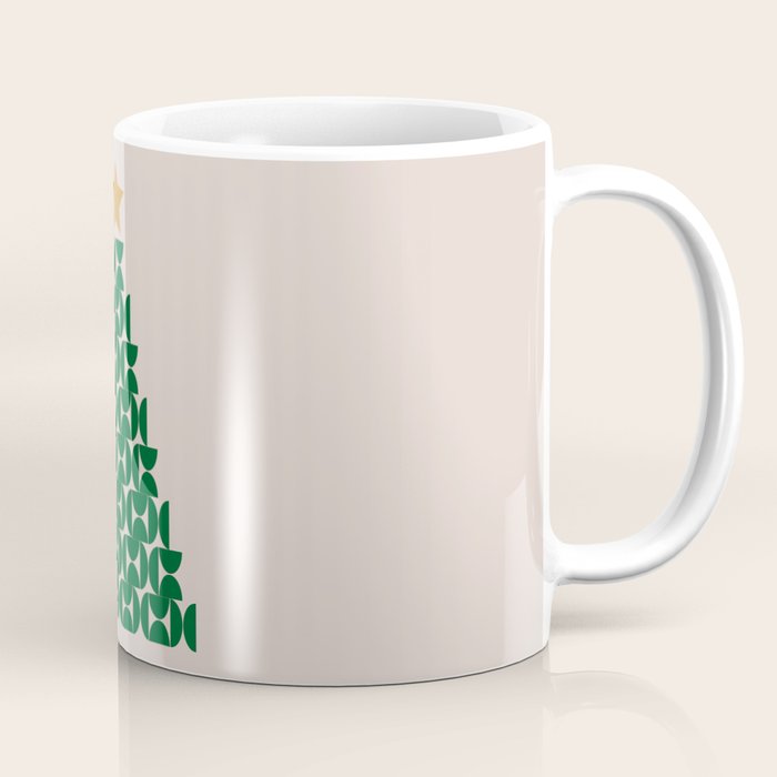 Winter Market | 05 - Festive Christmas Tree Green And Neutral Modern Holiday Coffee Mug Gallery Image 1
