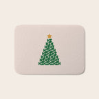 Winter Market | 05 - Festive Christmas Tree Green And Neutral Modern Holiday Bath Mat Gallery Image 1