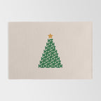 Winter Market | 05 - Festive Christmas Tree Green And Neutral Modern Holiday Rug Gallery Image 2