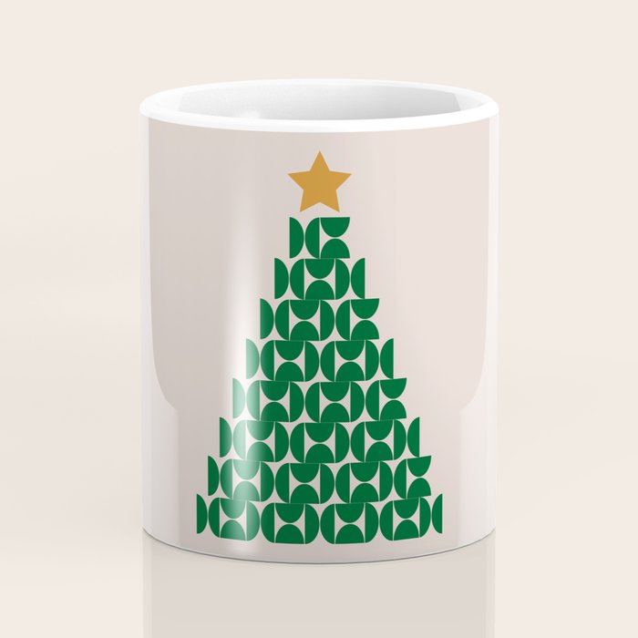 Winter Market | 05 - Festive Christmas Tree Green And Neutral Modern Holiday Coffee Mug Gallery Image 4