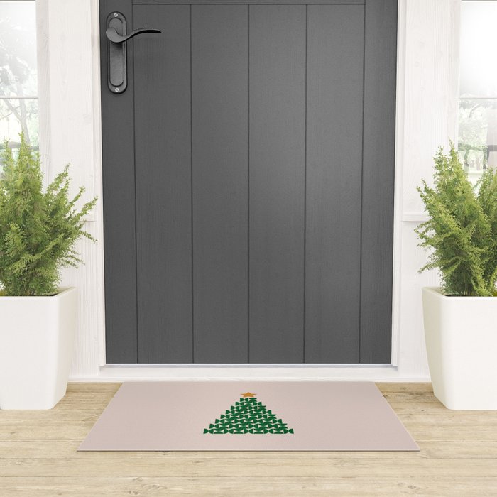 Winter Market | 05 - Festive Christmas Tree Green And Neutral Modern Holiday Welcome Mat Gallery Image 3