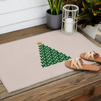 Winter Market | 05 - Festive Christmas Tree Green And Neutral Modern Holiday Outdoor Rug Gallery Image 2