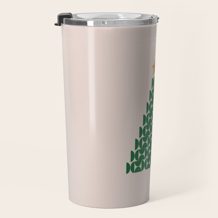 Winter Market | 05 - Festive Christmas Tree Green And Neutral Modern Holiday Travel Mug Gallery Image 3