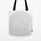 Minimal Arch IV Black and White Modern Geometric Lines Tote Bag Gallery Image 1