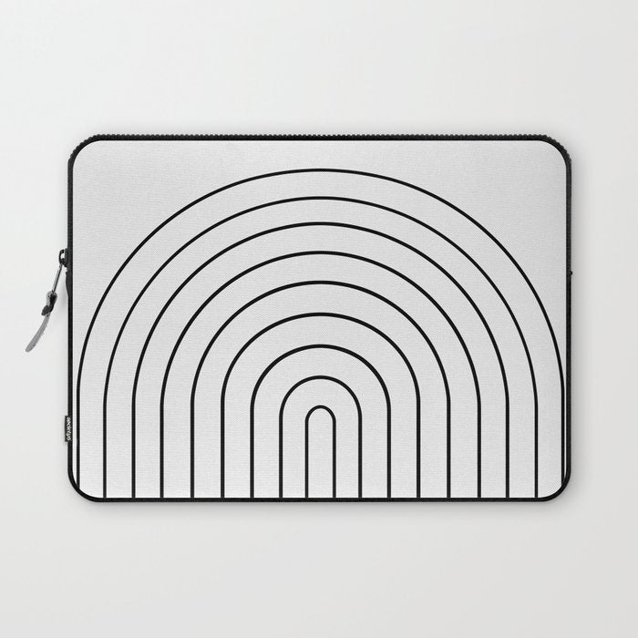 Minimal Arch IV Black and White Modern Geometric Lines Laptop Sleeve Gallery Image 1