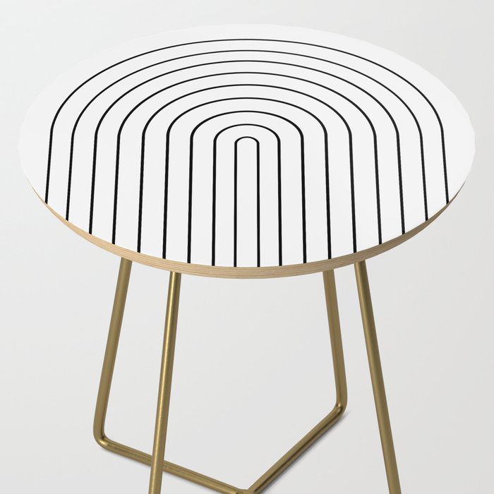 Minimal Arch IV Black and White Modern Geometric Lines Side Table Gallery Image 2