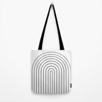 Minimal Arch IV Black and White Modern Geometric Lines Tote Bag Gallery Image 2