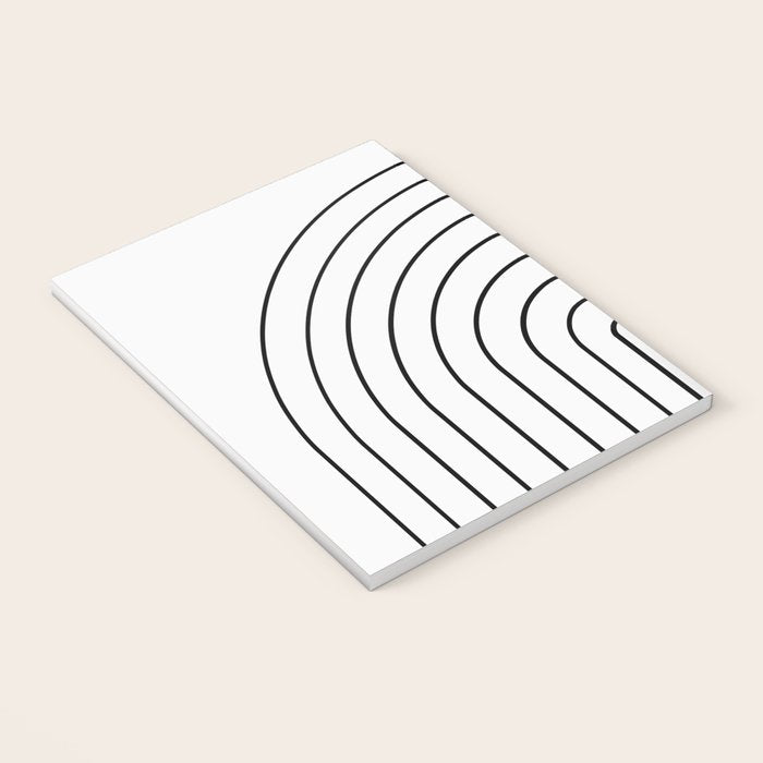 Minimal Arch IV Black and White Modern Geometric Lines Notebook Gallery Image 3