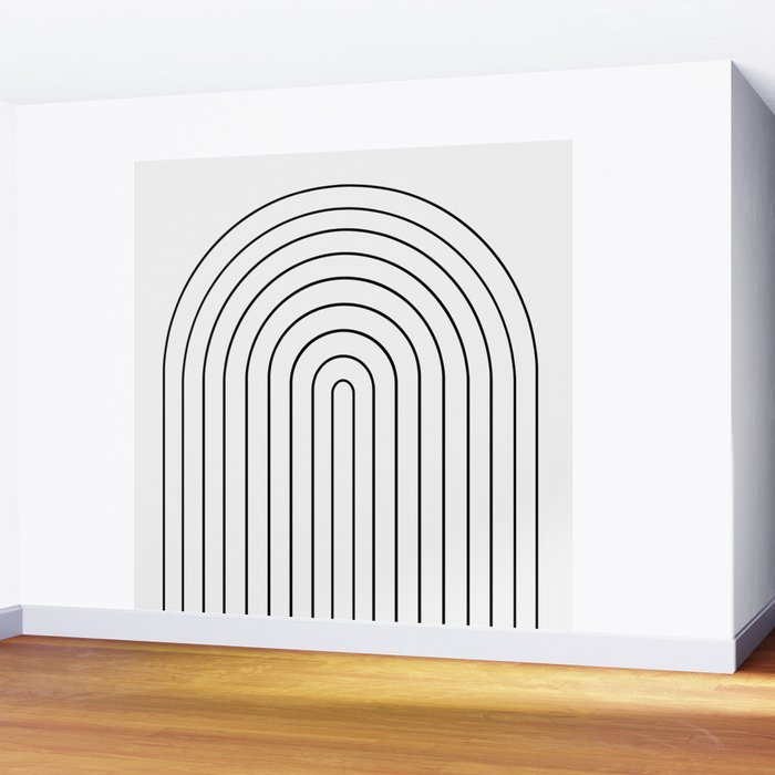 Minimal Arch IV Black and White Modern Geometric Lines Wall Mural Gallery Image 2