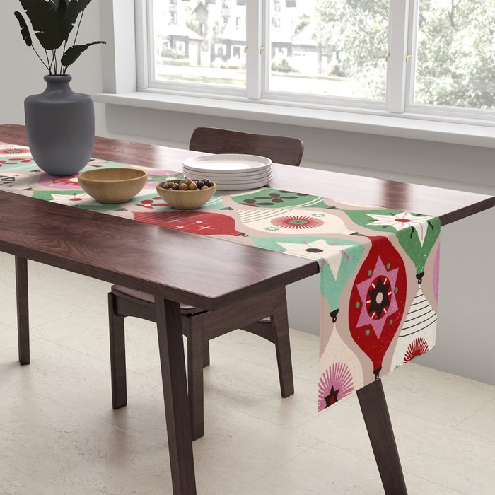 Festive Baubles Pattern Table Runner Gallery Image 2