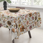 Harvest 2025 Artistic Autumn Floral Leaves Brown Tablecloth Gallery Image 3