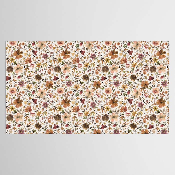 Harvest 2025 Artistic Autumn Floral Leaves Brown Tablecloth Gallery Image 2